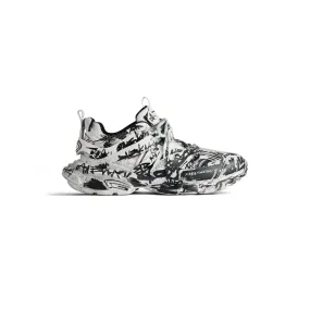      Men's Track Graffiti Sneaker  in White/black 