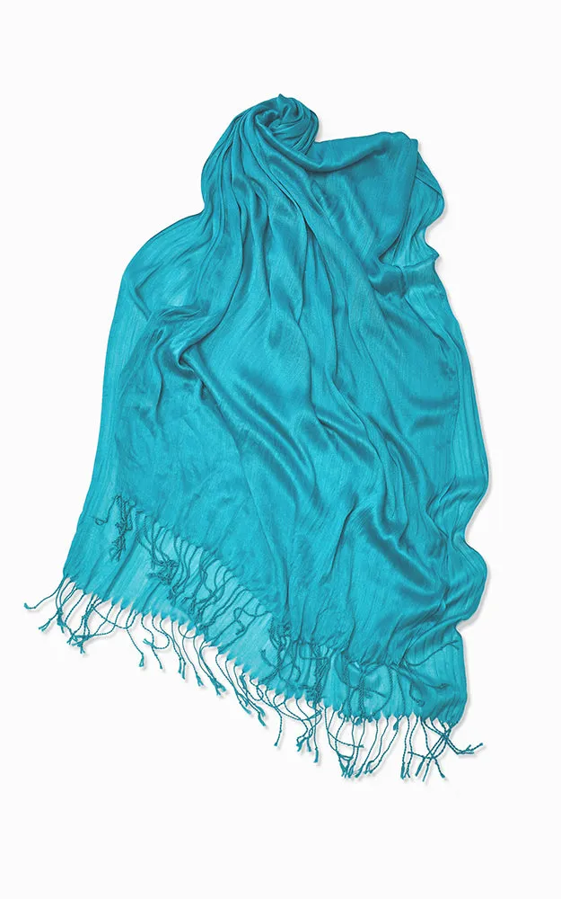 MSF0100 Solid Scrunch Silk Oblong Scarf