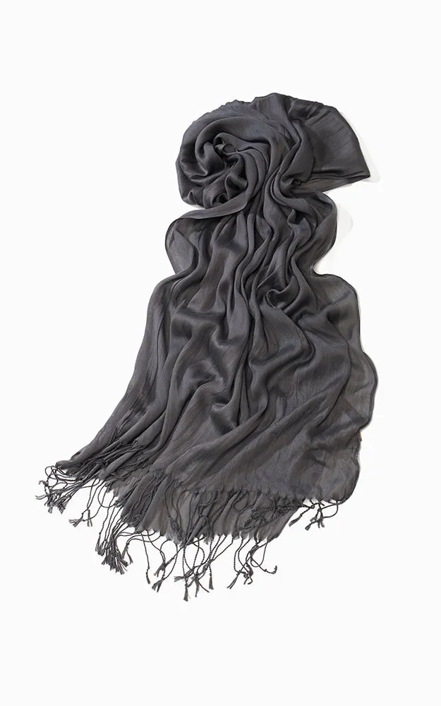 MSF0100 Solid Scrunch Silk Oblong Scarf