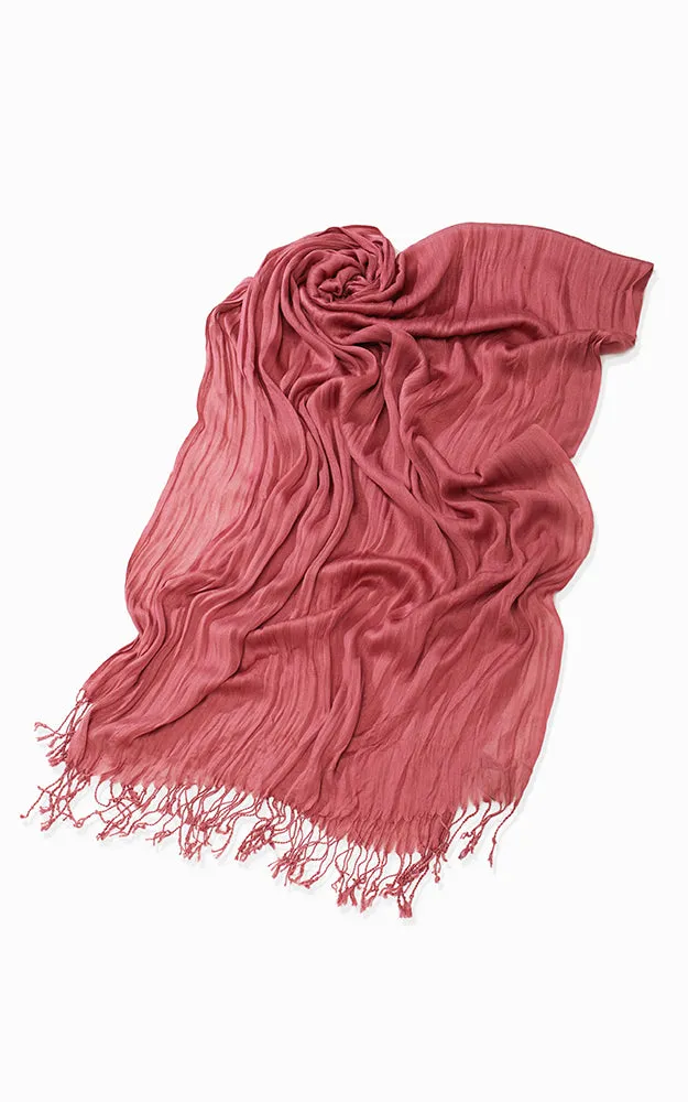 MSF0100 Solid Scrunch Silk Oblong Scarf