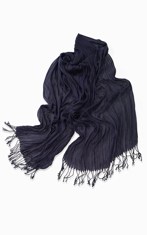 MSF0100 Solid Scrunch Silk Oblong Scarf