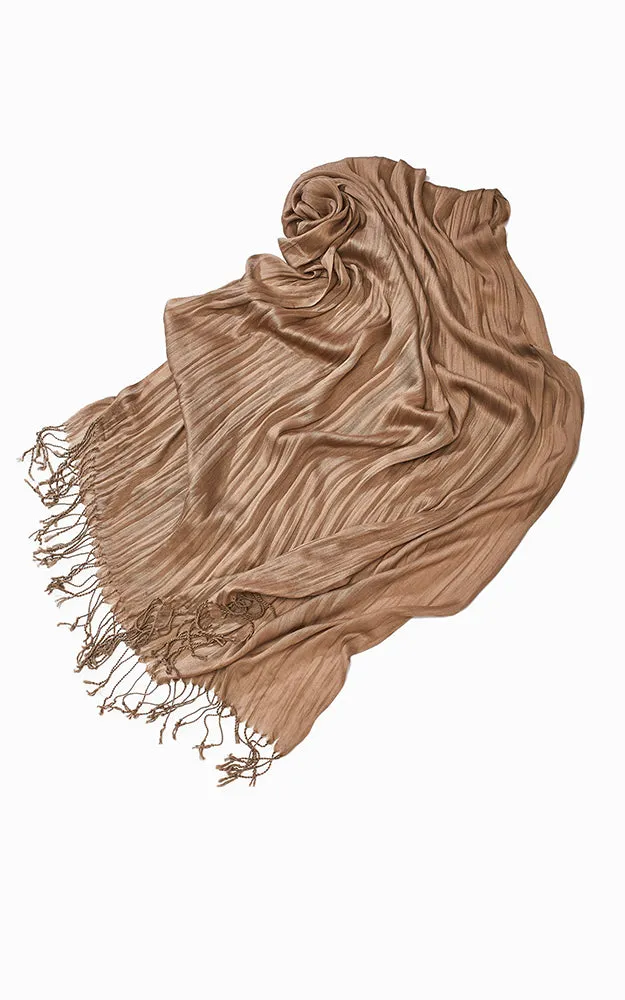 MSF0100 Solid Scrunch Silk Oblong Scarf