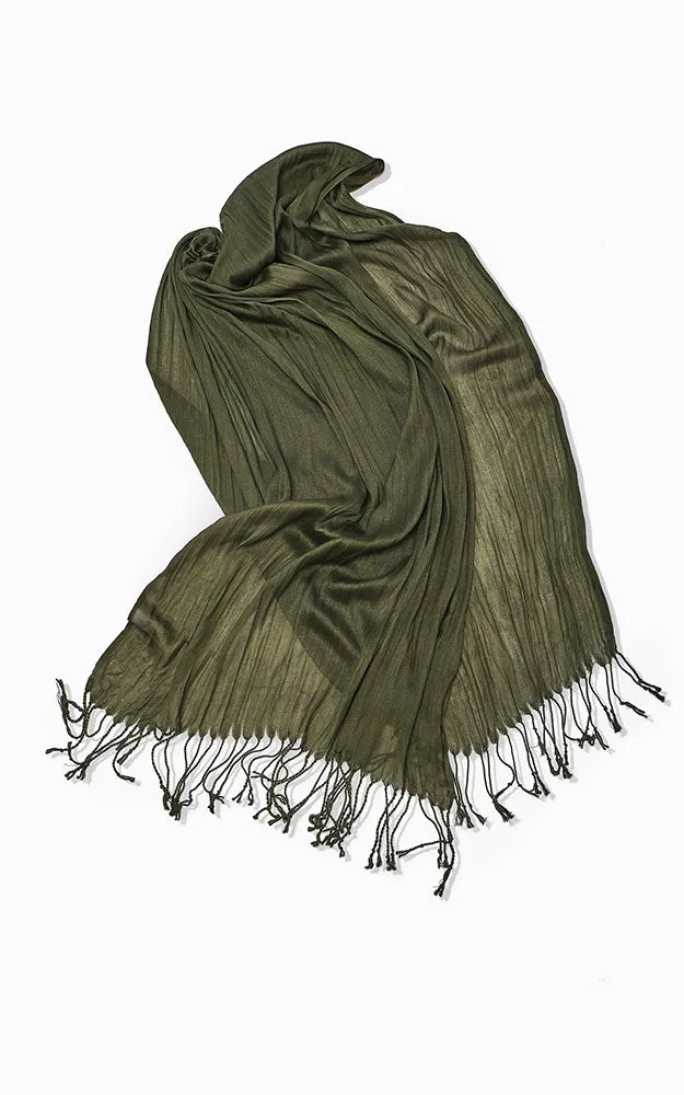 MSF0100 Solid Scrunch Silk Oblong Scarf