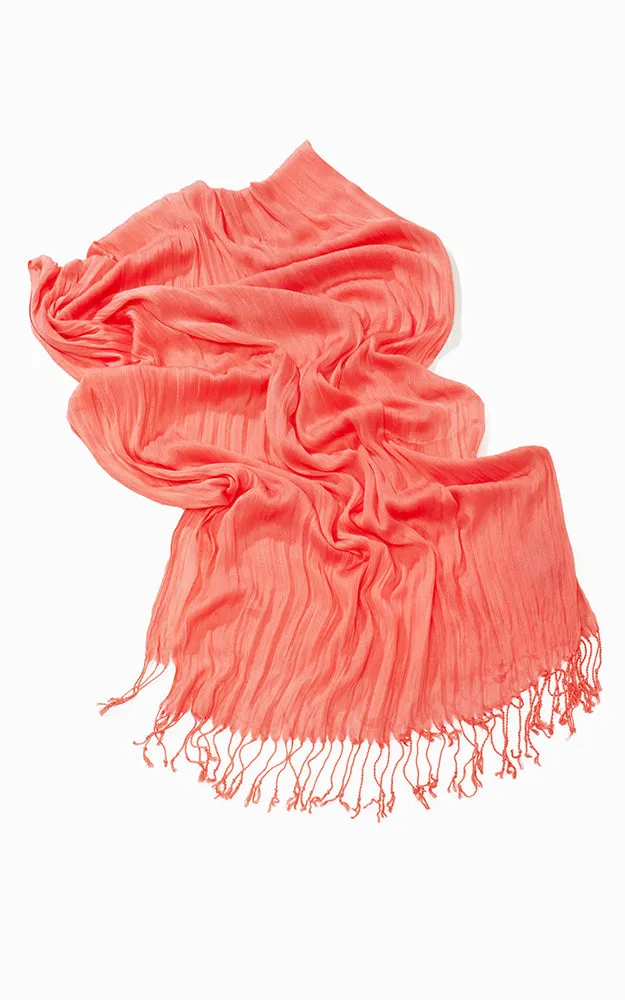 MSF0100 Solid Scrunch Silk Oblong Scarf