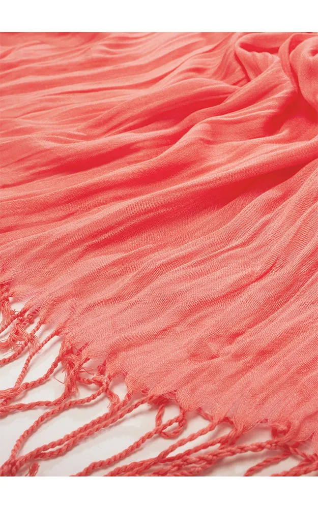 MSF0100 Solid Scrunch Silk Oblong Scarf