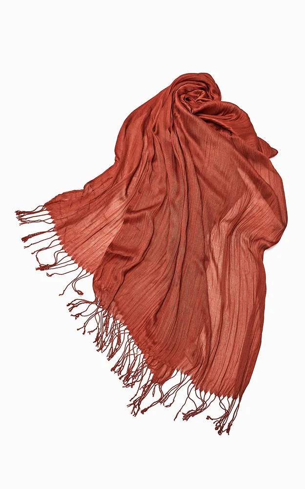 MSF0100 Solid Scrunch Silk Oblong Scarf