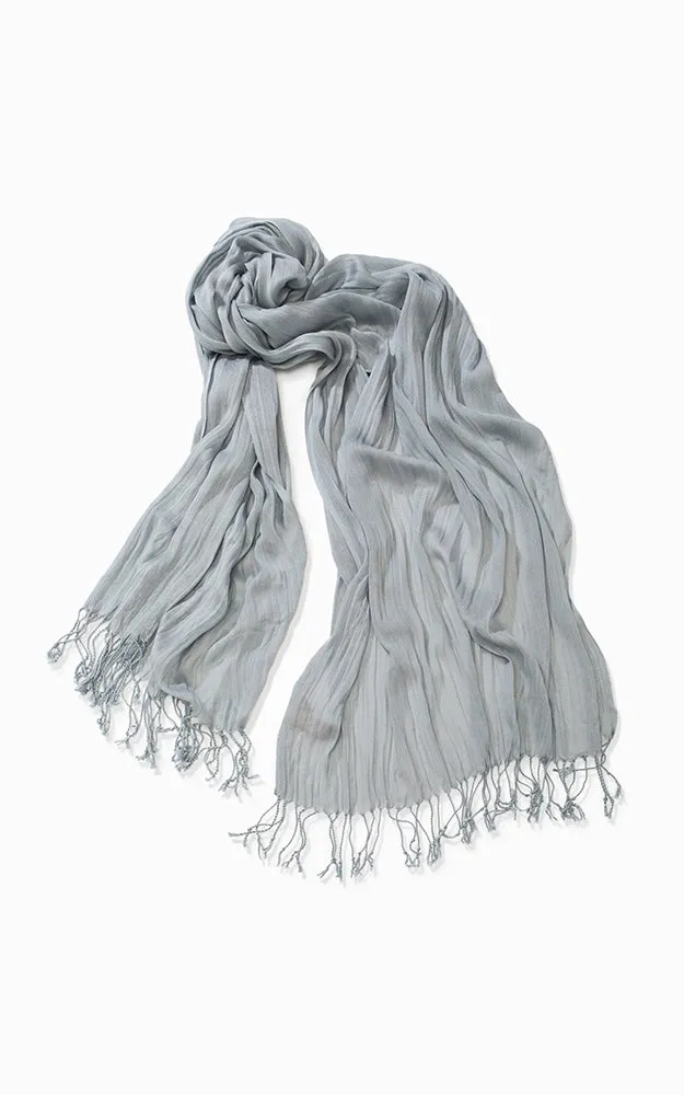 MSF0100 Solid Scrunch Silk Oblong Scarf