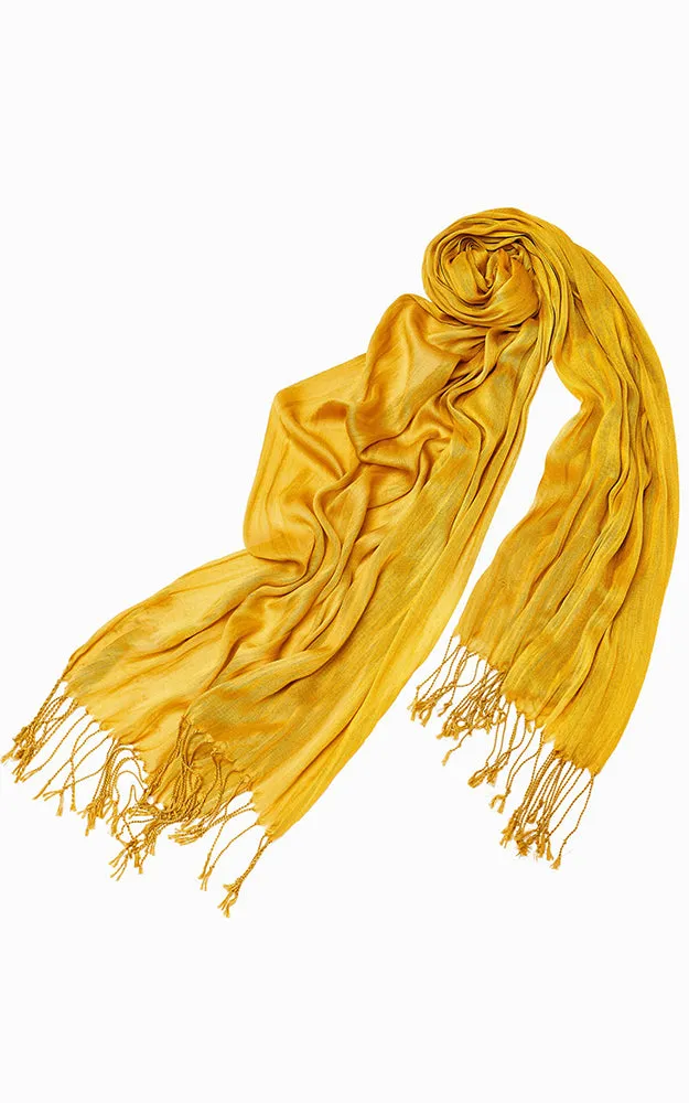 MSF0100 Solid Scrunch Silk Oblong Scarf