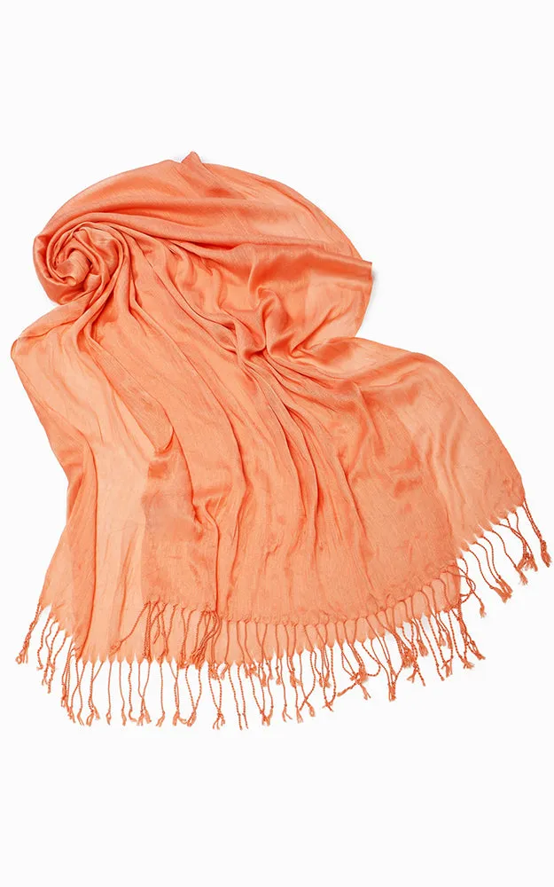 MSF0100 Solid Scrunch Silk Oblong Scarf