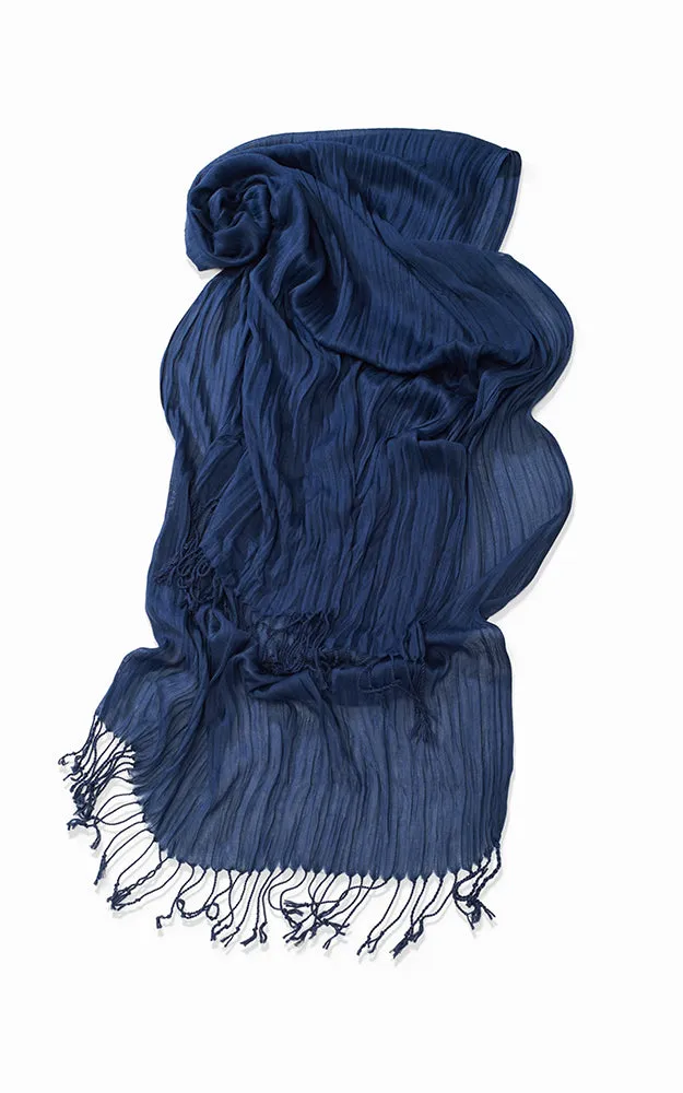 MSF0100 Solid Scrunch Silk Oblong Scarf