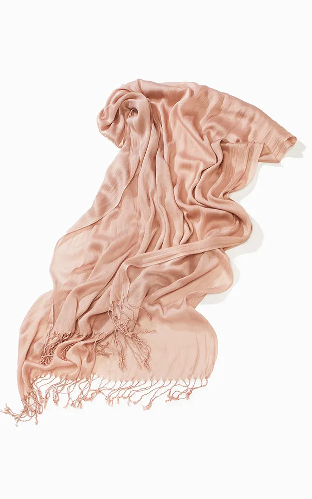 MSF0100 Solid Scrunch Silk Oblong Scarf