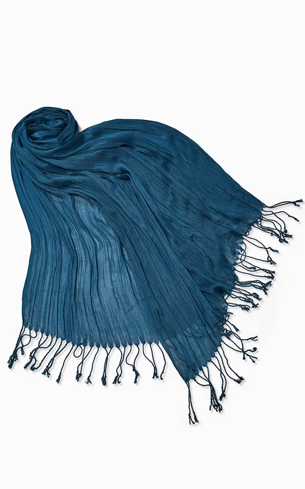 MSF0100 Solid Scrunch Silk Oblong Scarf