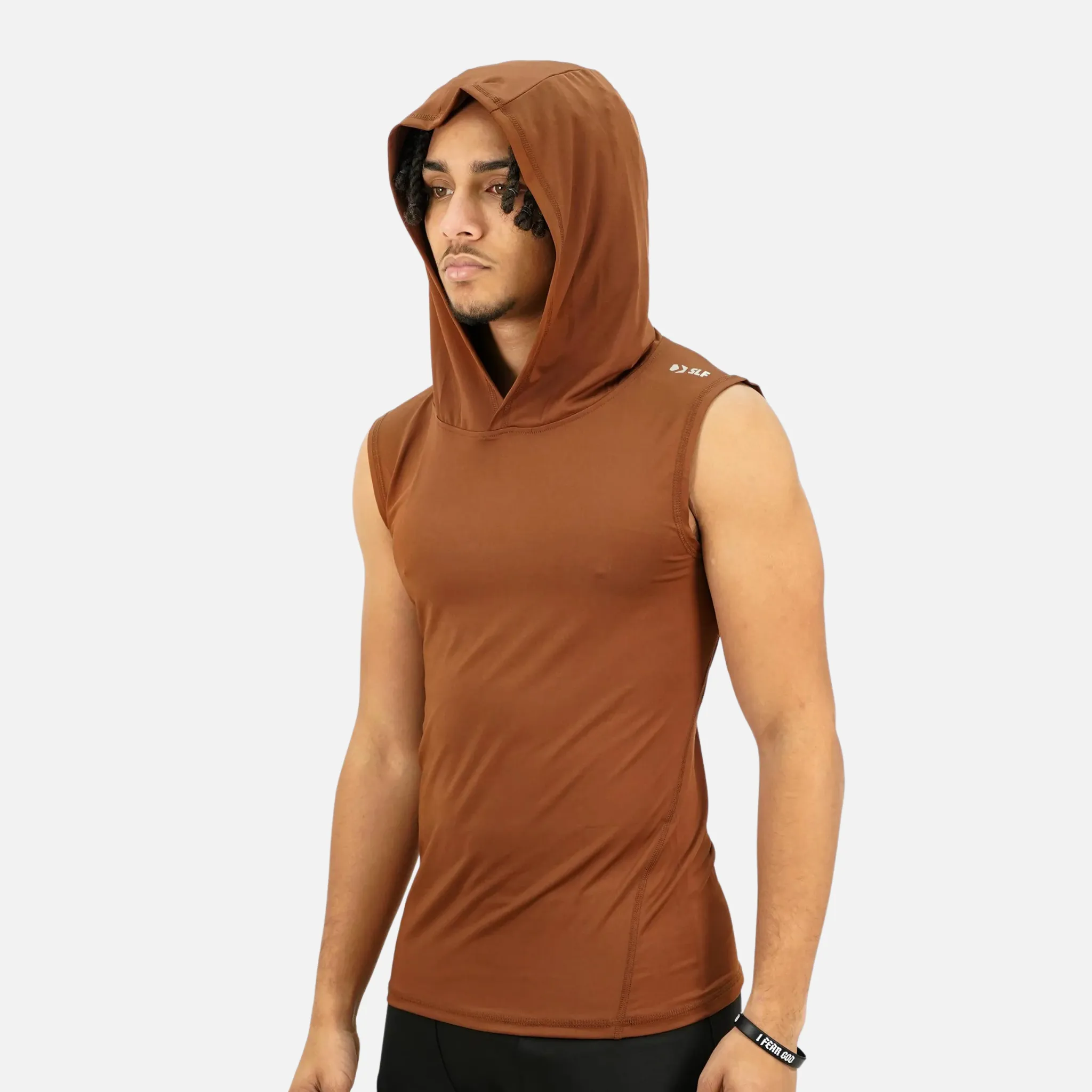 Mud Sleeveless Compression Hoodie