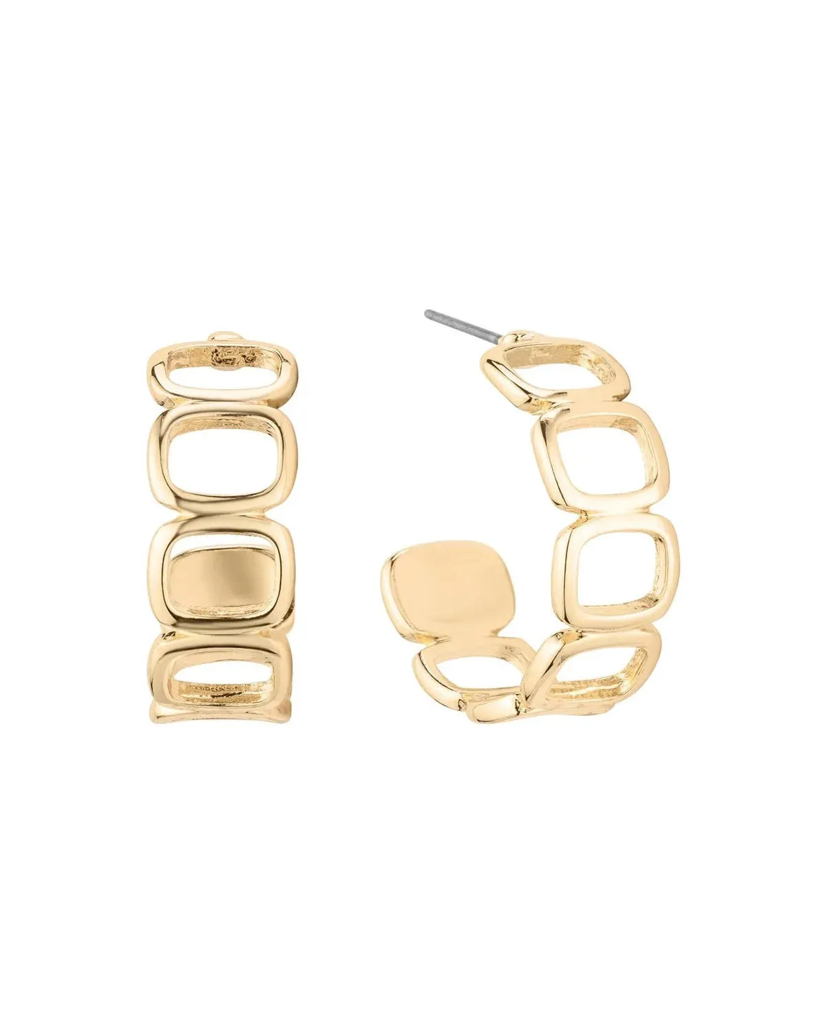 Open Rectangle Hoop Earrings