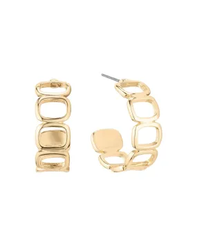 Open Rectangle Hoop Earrings