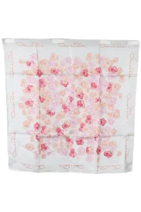 OSCAR DE LA RENTA FLORAL PRINT SILK SCARF