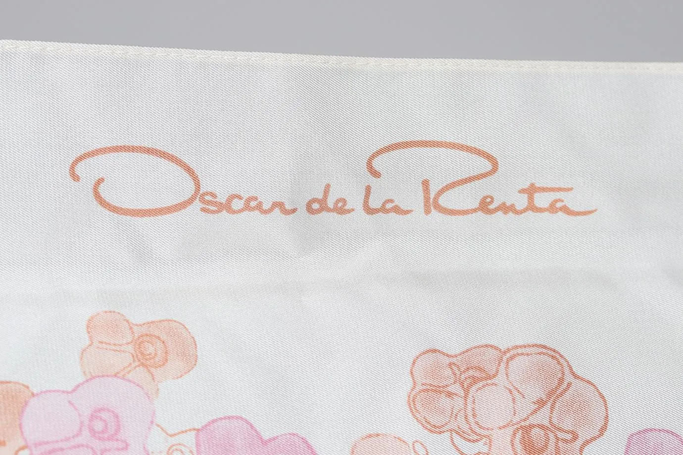 OSCAR DE LA RENTA FLORAL PRINT SILK SCARF