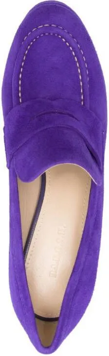 P.A.R.O.S.H. penny-slot 115mm suede platform sandals Purple