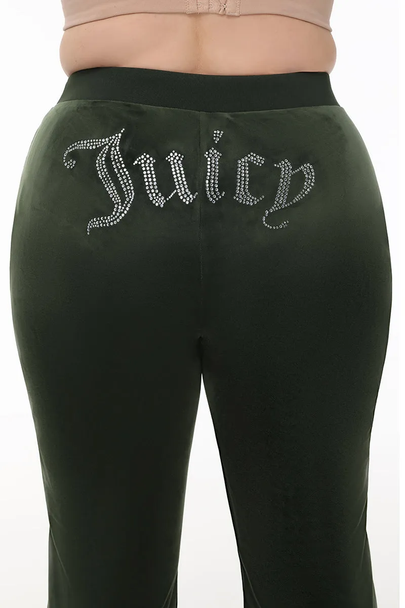 Plus-Size OG Big Bling Velour Track Pants