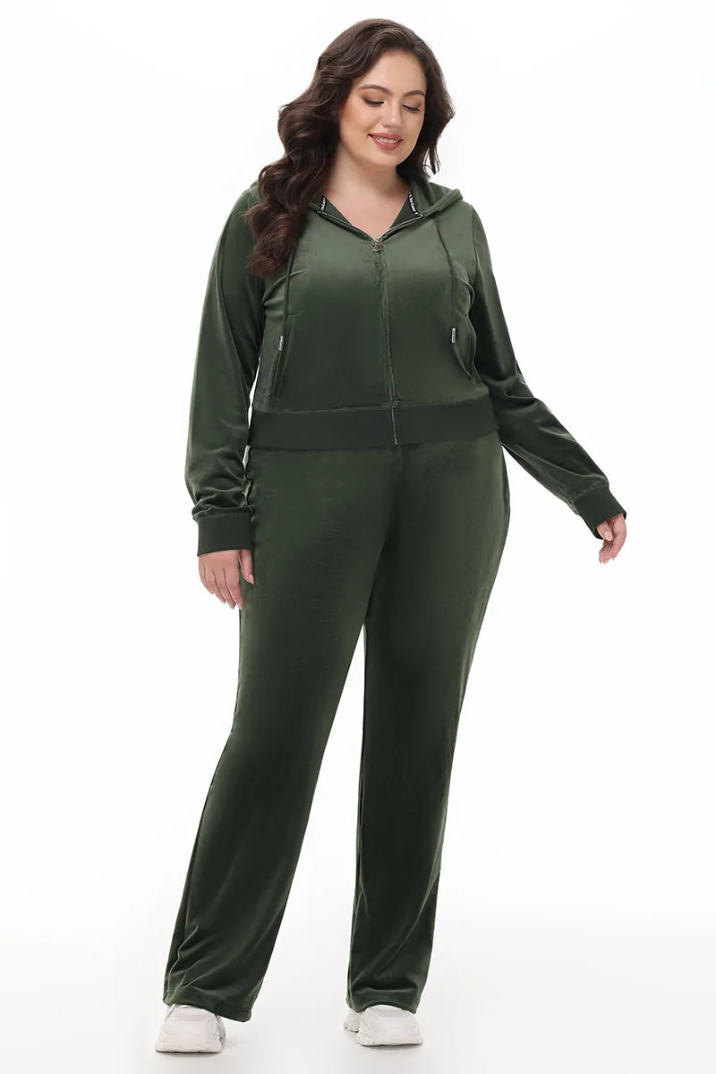 Plus-Size OG Big Bling Velour Track Pants