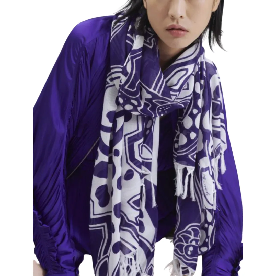 Purple Printed Scarf