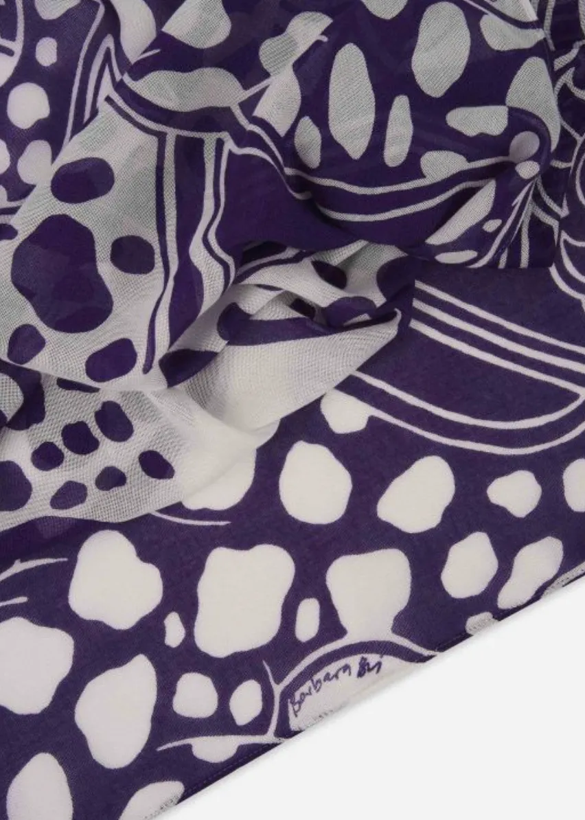 Purple Printed Scarf