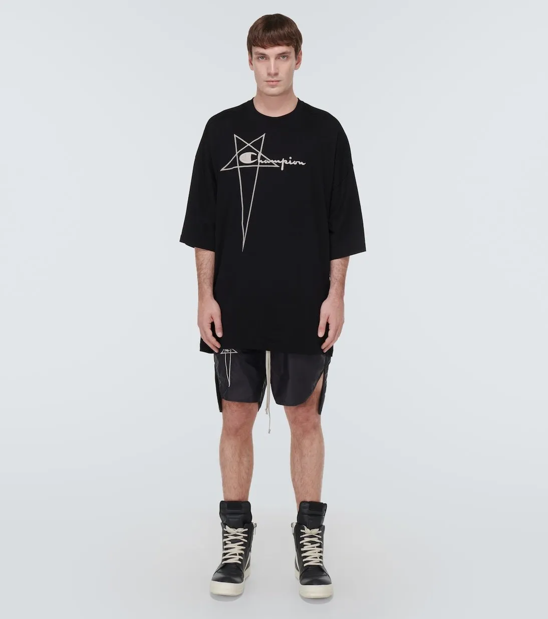 RICK OWENS  |Street Style Collaboration Cotton Designers T-Shirts