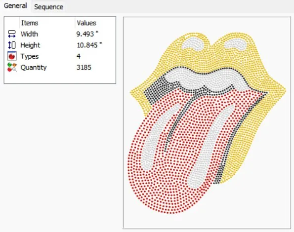 Rolling Stones Lips and Tongue Rhinestone Transfer