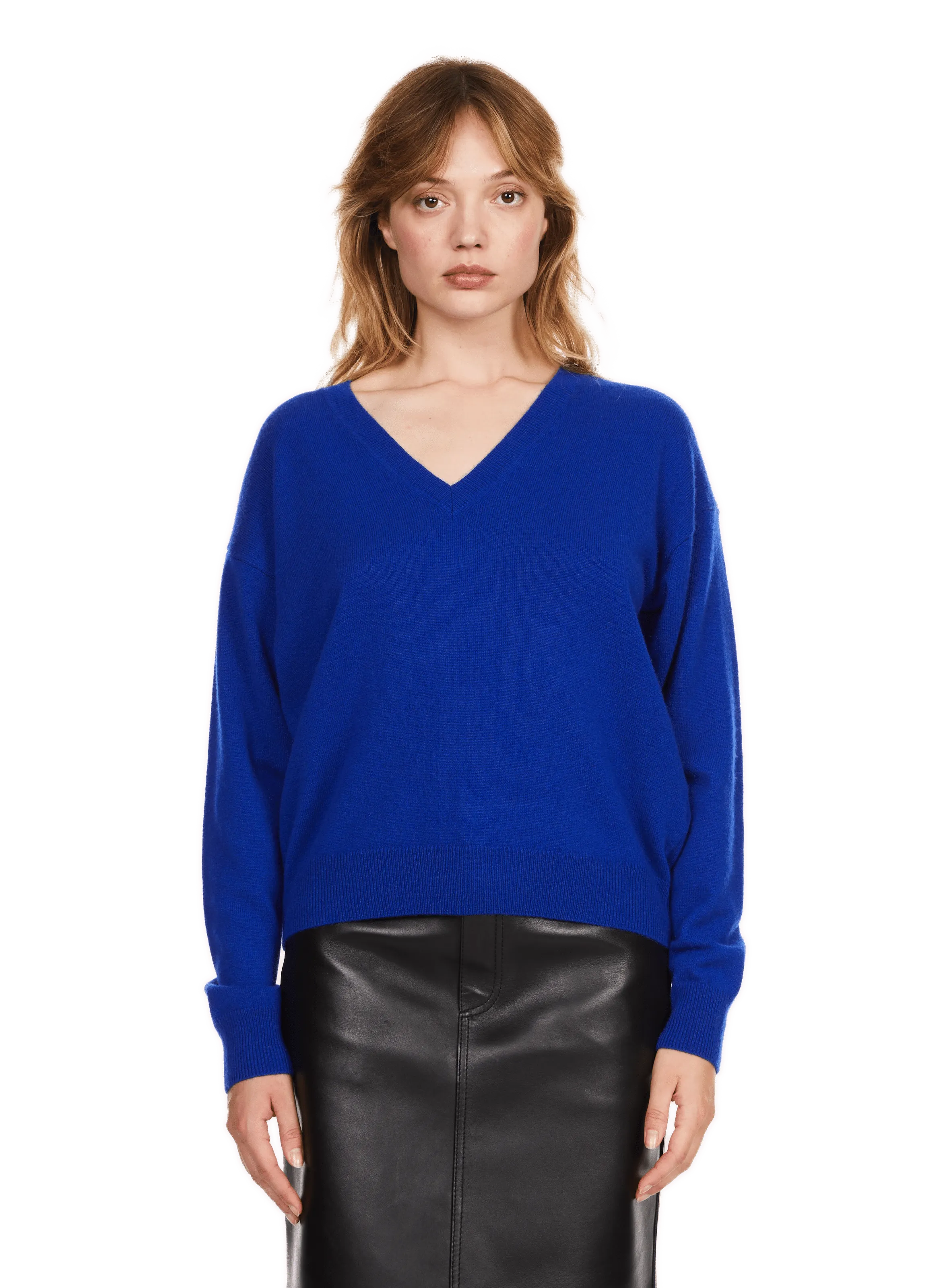 Saison 1865   Cashmere V-neck jumper - Blue