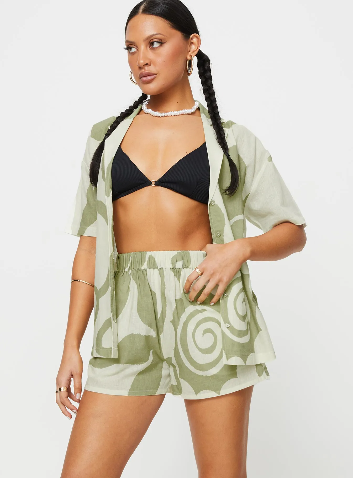 Sea Shorts Green / Cream