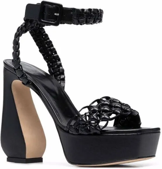 Si Rossi interwoven-detail platform sandals Black