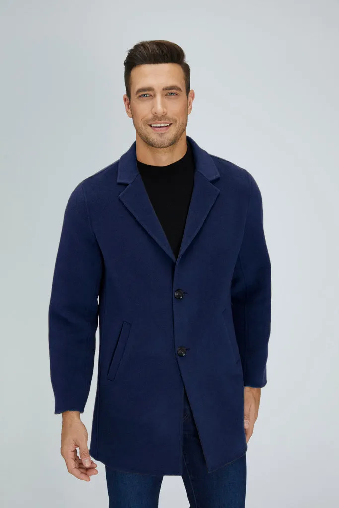 Slick Single-Breasted Wool Blend Coat