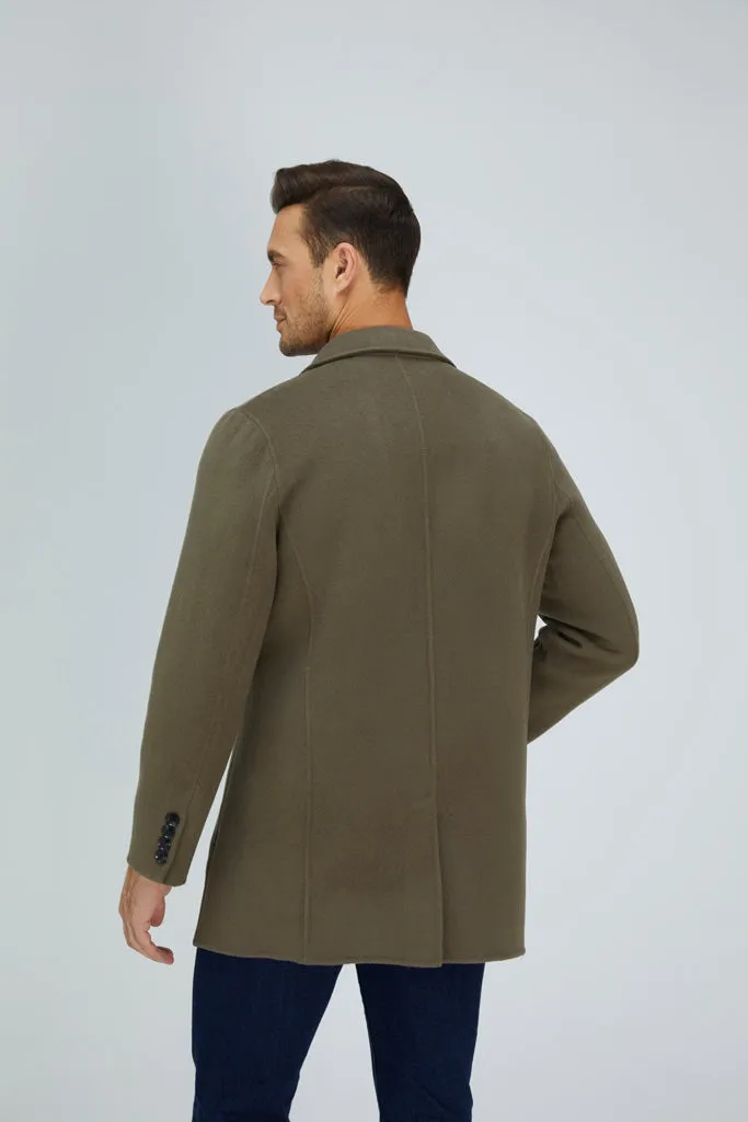 Slick Single-Breasted Wool Blend Coat