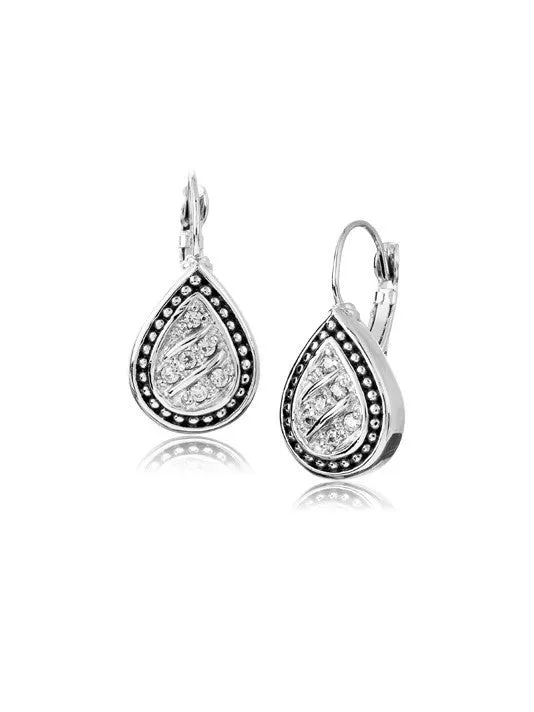 Sparkling Seas Pave Teardrop Earrings by John Medeiros