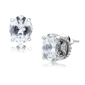 Stainless Steel Cubic Zirconia Stud Earrings