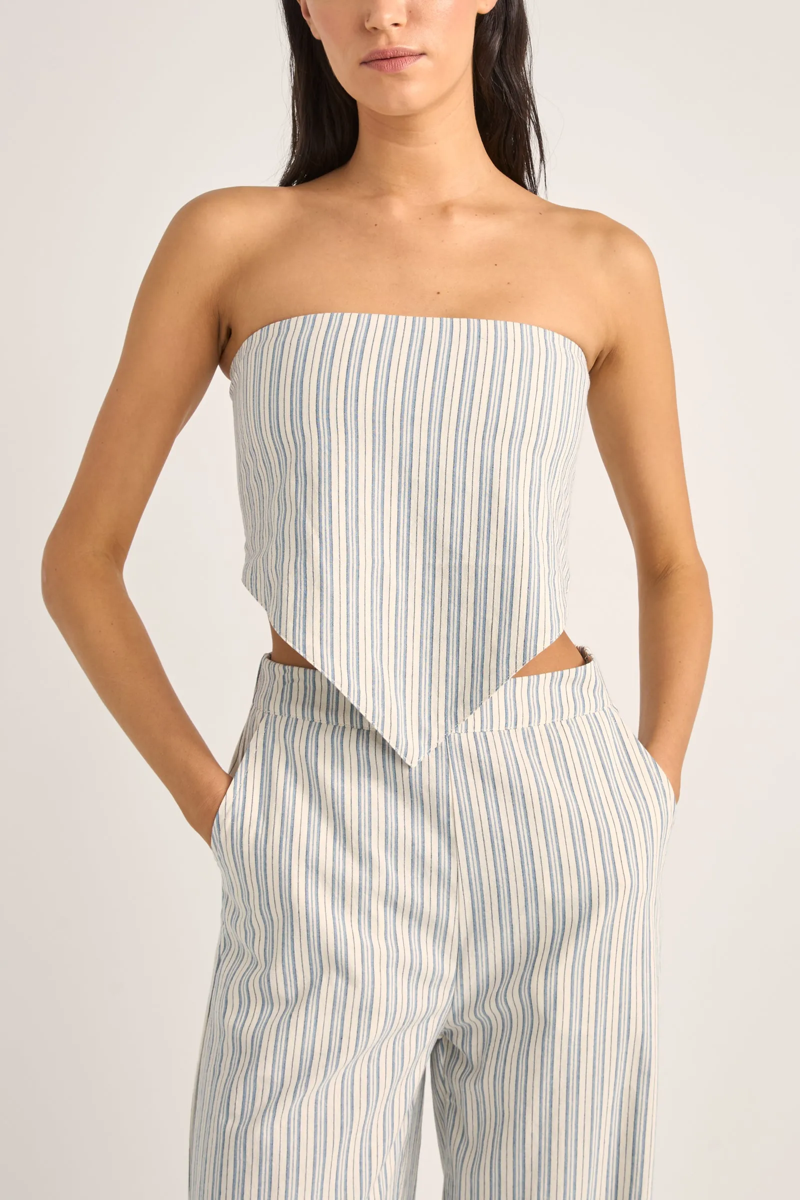 Stella Stripe Scarf Top Blue Stripe