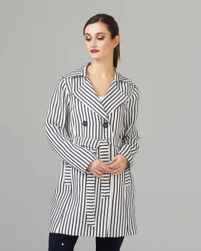 Striped Double-breasted Coat Style 201253