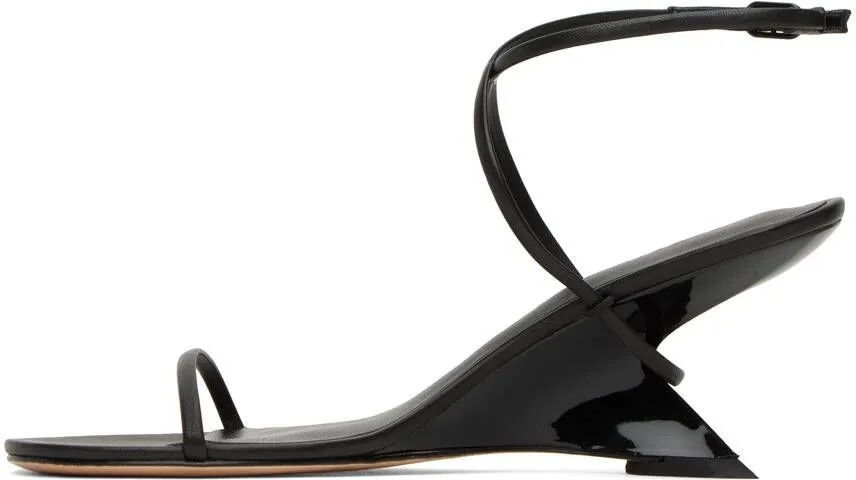 Studio Amelia Black Halter Wedge Heeled Sandals