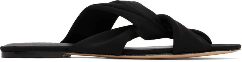 Studio Amelia Black Loop Flat Sandals