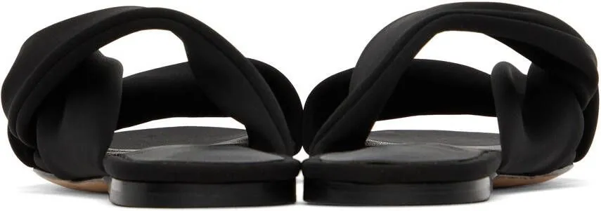 Studio Amelia Black Loop Flat Sandals