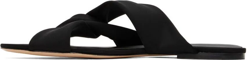 Studio Amelia Black Loop Flat Sandals