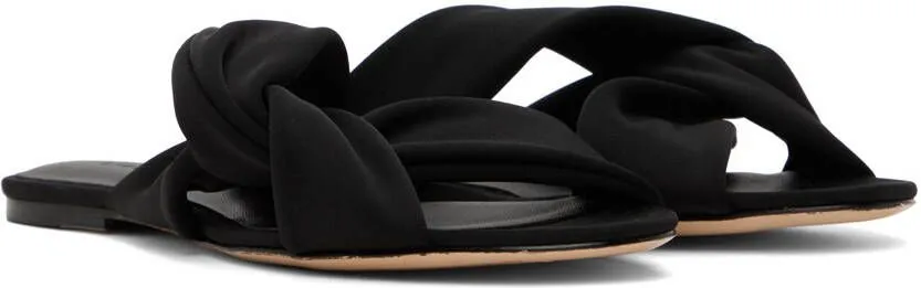 Studio Amelia Black Loop Flat Sandals