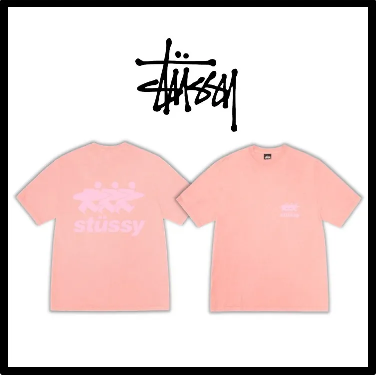 STUSSY  |Sweat Street Style Collaboration Logo Skater Style T-Shirts