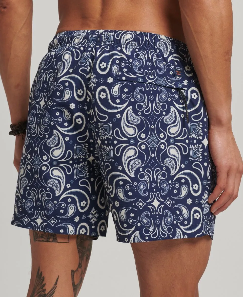 Superdry Summer Print Swim Shorts Mirrored Navy