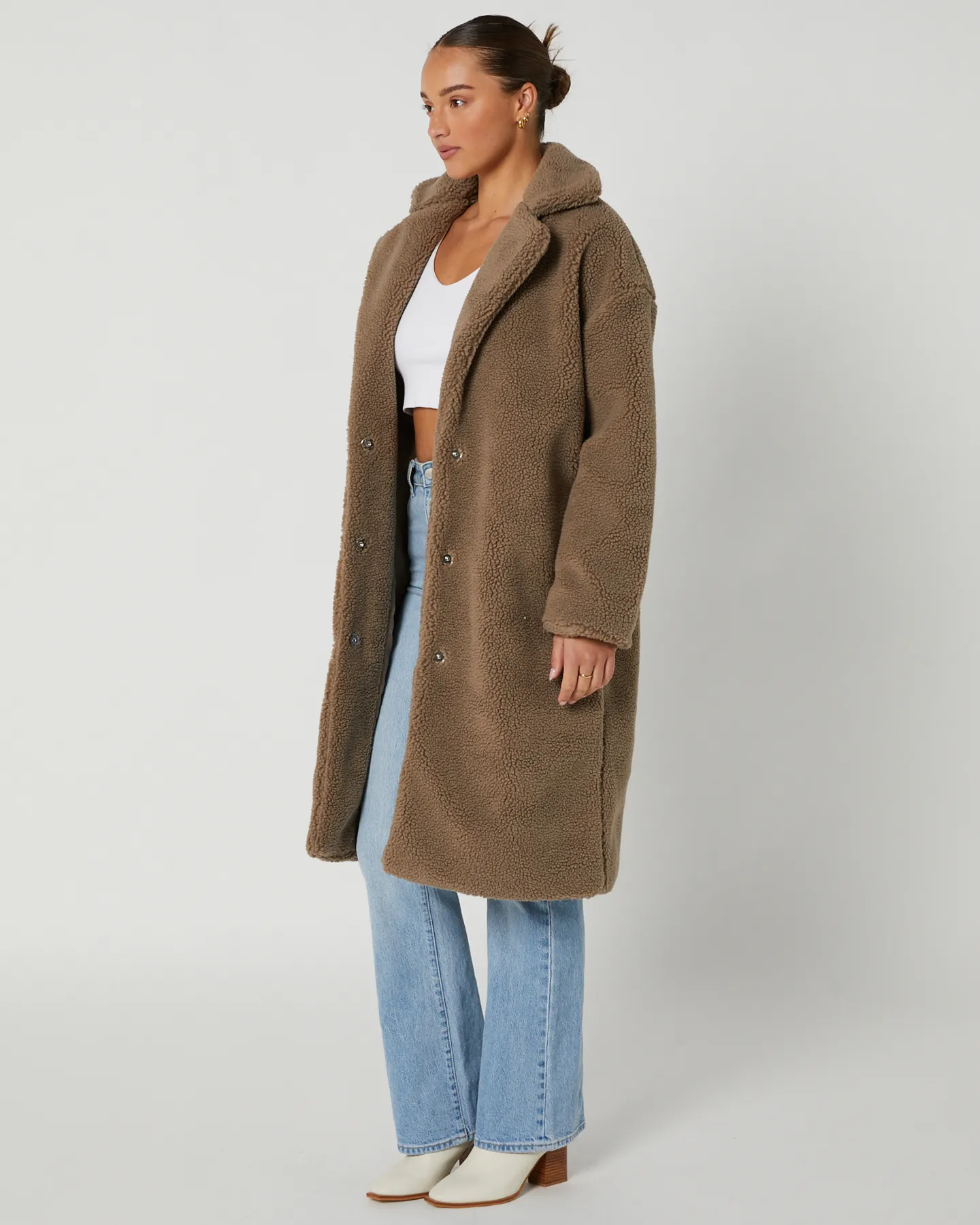 Swell Brogan Borg Coat - Mushroom | SurfStitch