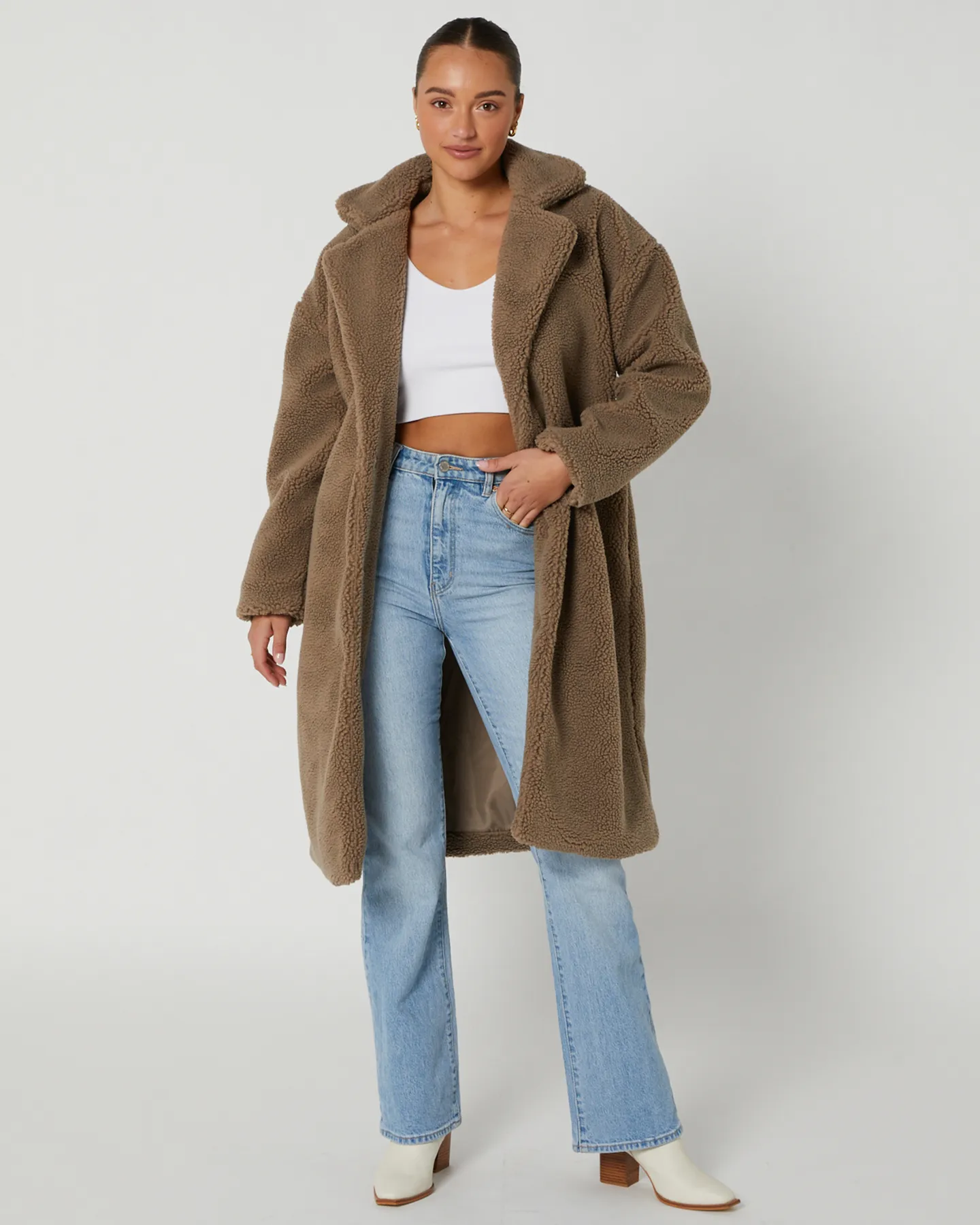 Swell Brogan Borg Coat - Mushroom | SurfStitch