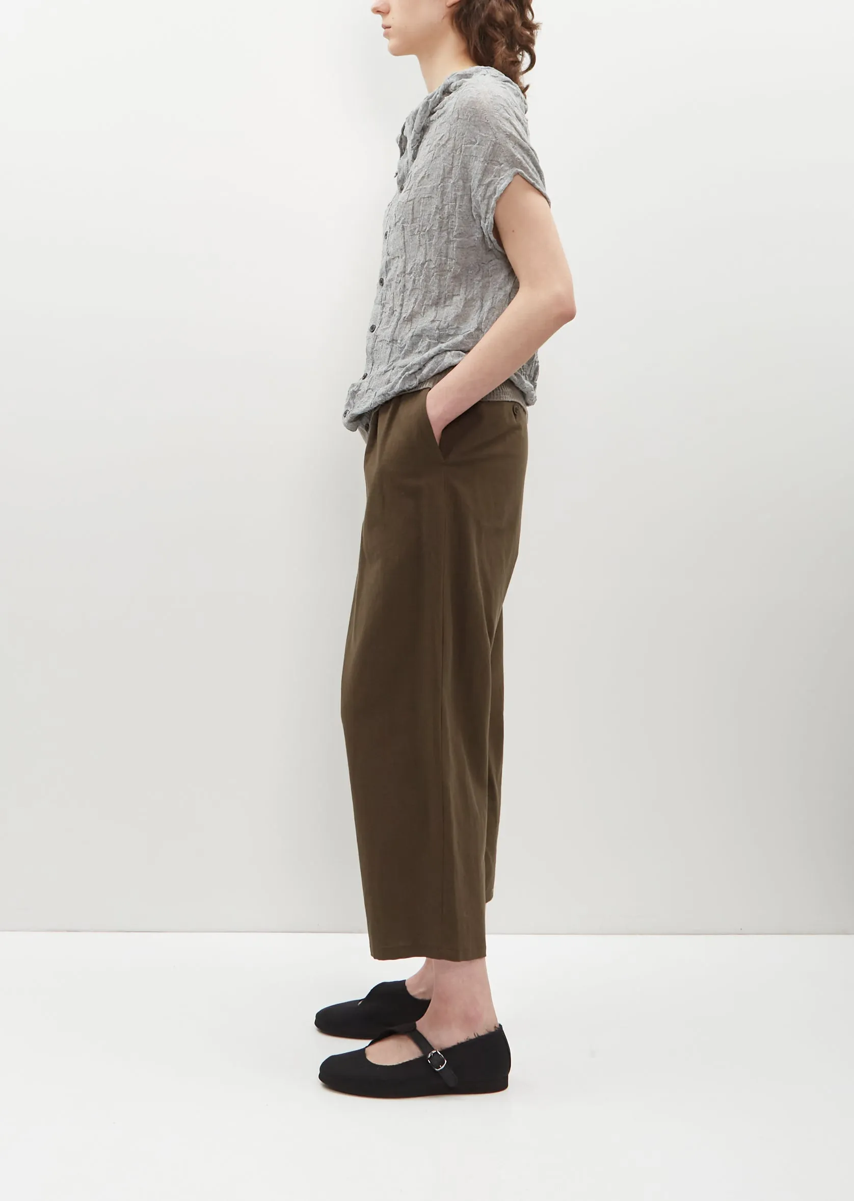 Tapered Cotton-Flax Pants