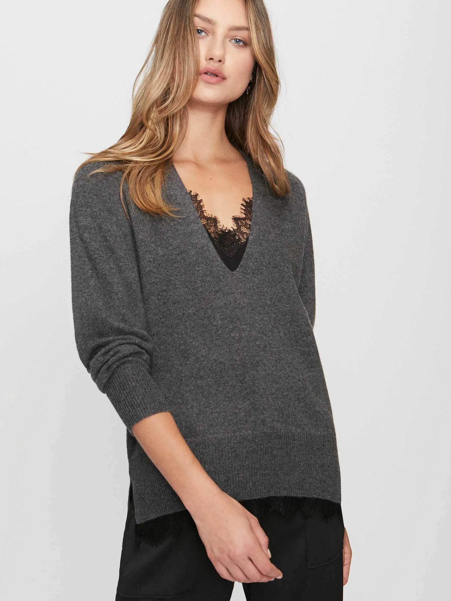 The Lace Vee Looker Pullover