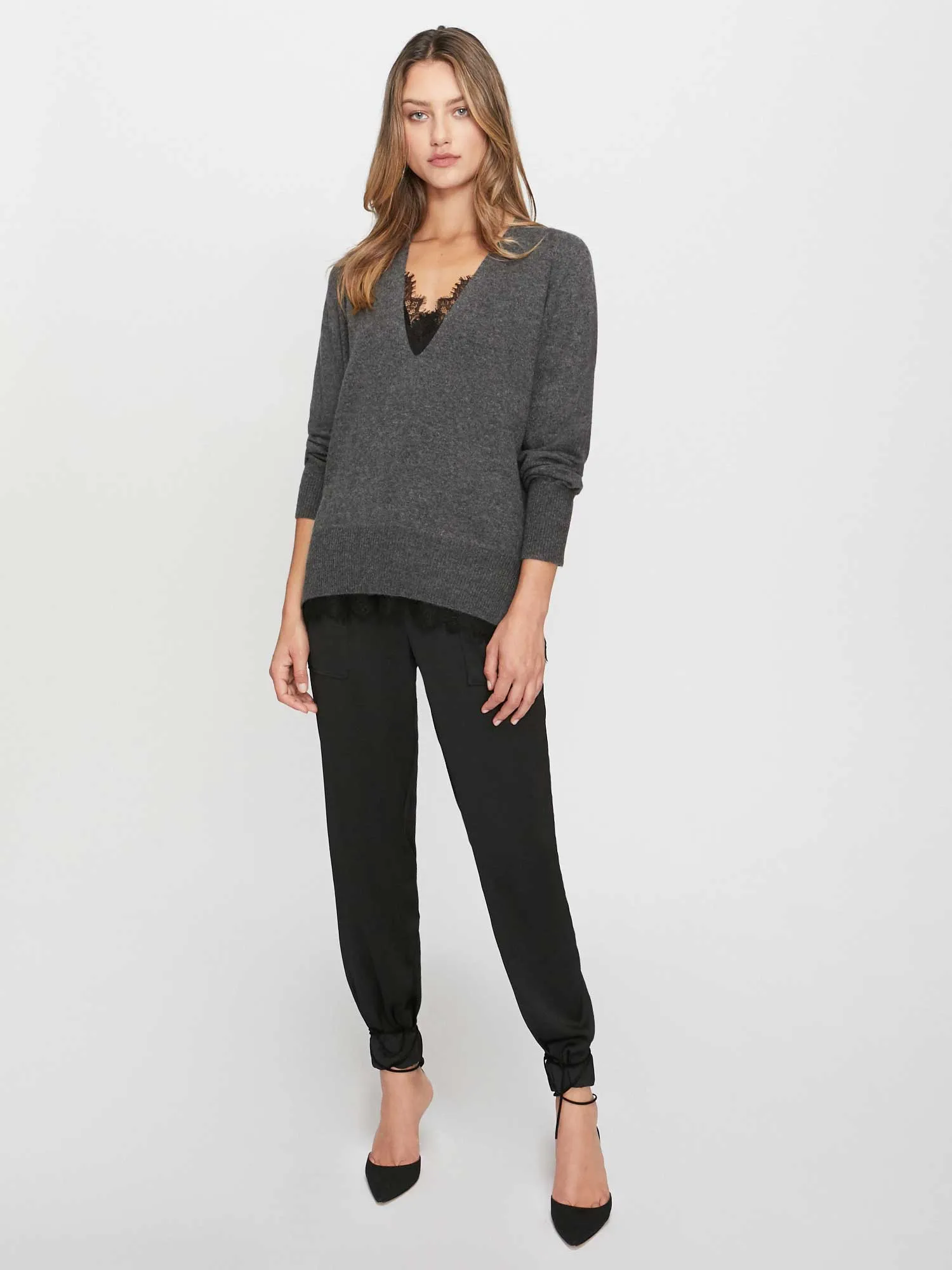 The Lace Vee Looker Pullover