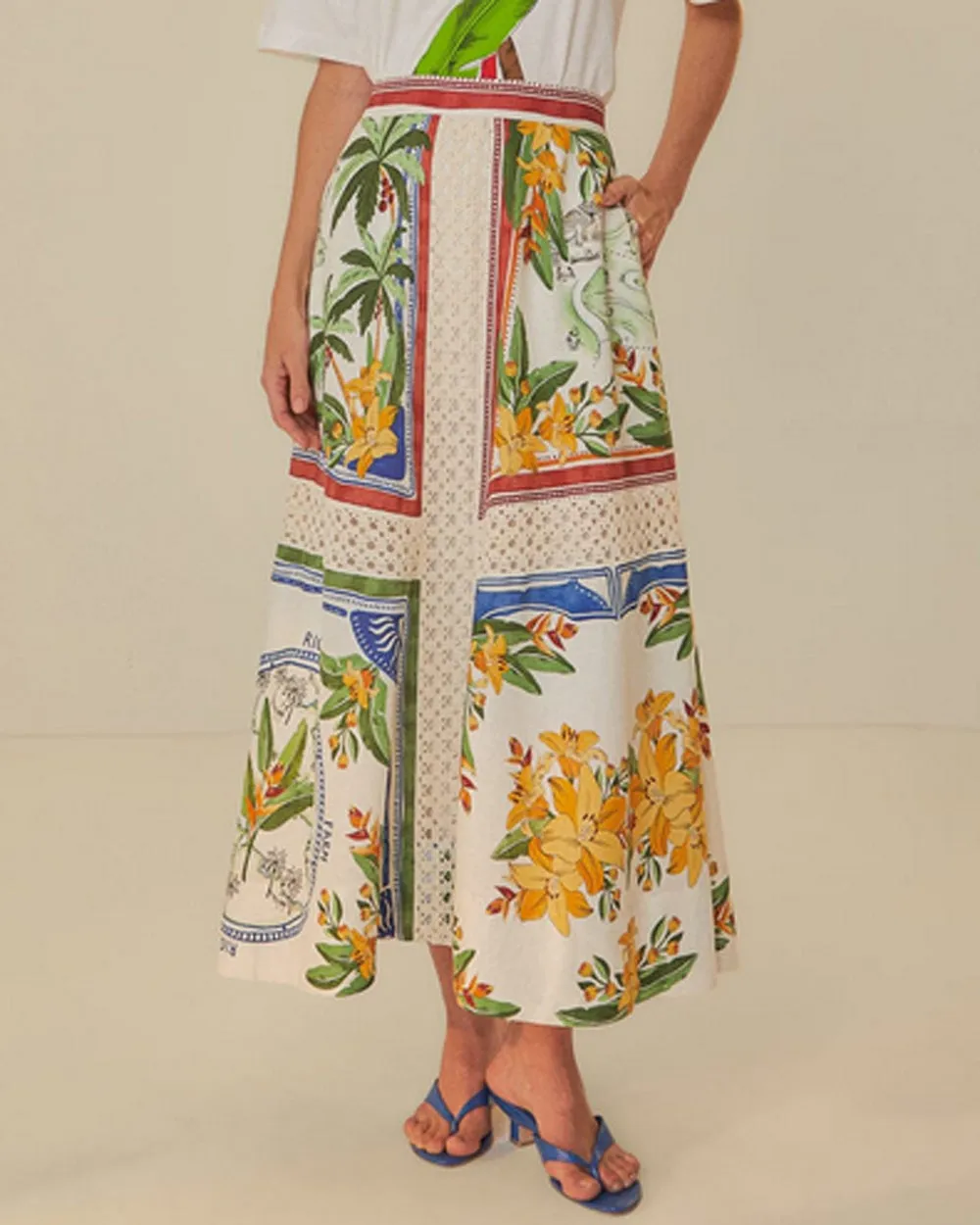 Tropical Destination Midi Skirt